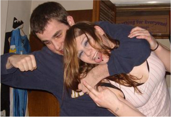 son derek and ber horsing around