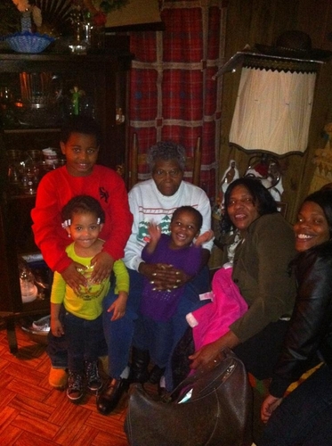 Ms. Jessie Woods, 91 and some of the four of the five generation that she is BLESSED with.