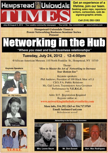 Hempstead, NY (PAPR) - Networking In the Hub Tuesday, July 24, 2012