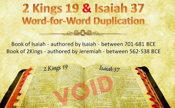 2 KINGS 19 & ISAIAH 37: WORD FOR WORD DUPLICATION IN THE BIBLE!