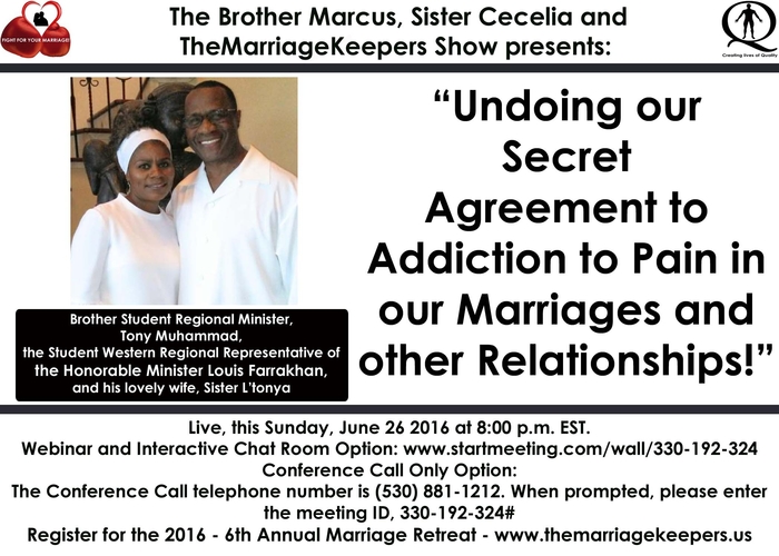 “Undoing our Secret Agreement to Addiction to Pain in our Marriages and other Relationships!”
