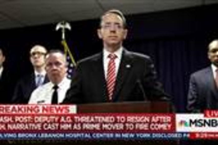 WaPost: Deputy AG threatened to quit over WH Comey narrative