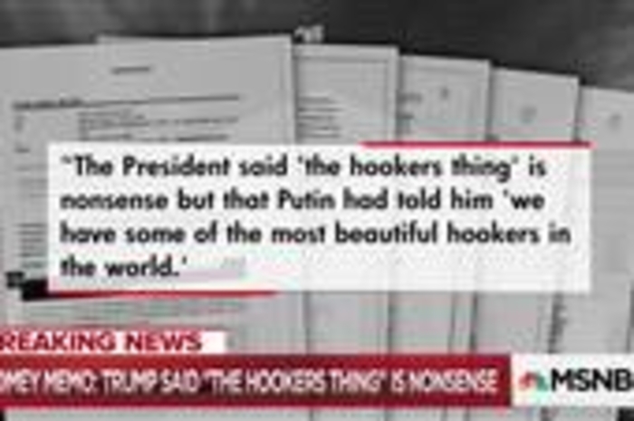 Comey memo: Trump said 'the hookers thing' is nonsense