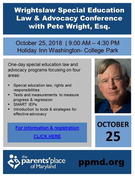 HOW TO ATTEND THE WRIGHTS SPECIAL EDUCATION LAW & ADVOCACY CONFERENCE OCTOBER 25, 2018!