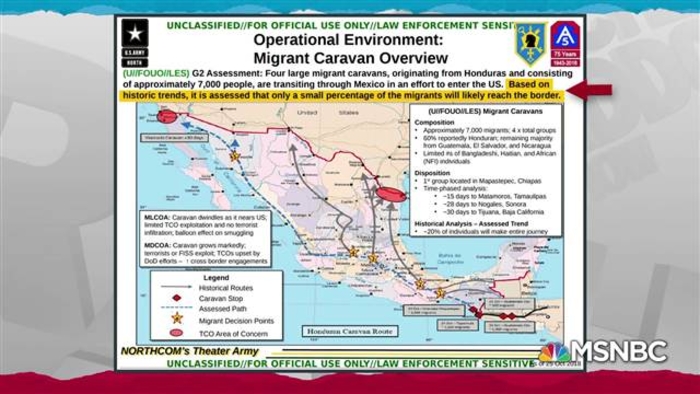 U.S. military assessment of caravan doesn't match Trump's panic