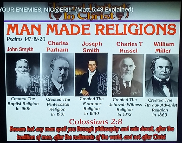 Harry, the Bible does not refer to religion.
