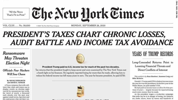 The New York Times' coverage of Trump's taxes is an emperor-has-no-clothes moment CNN